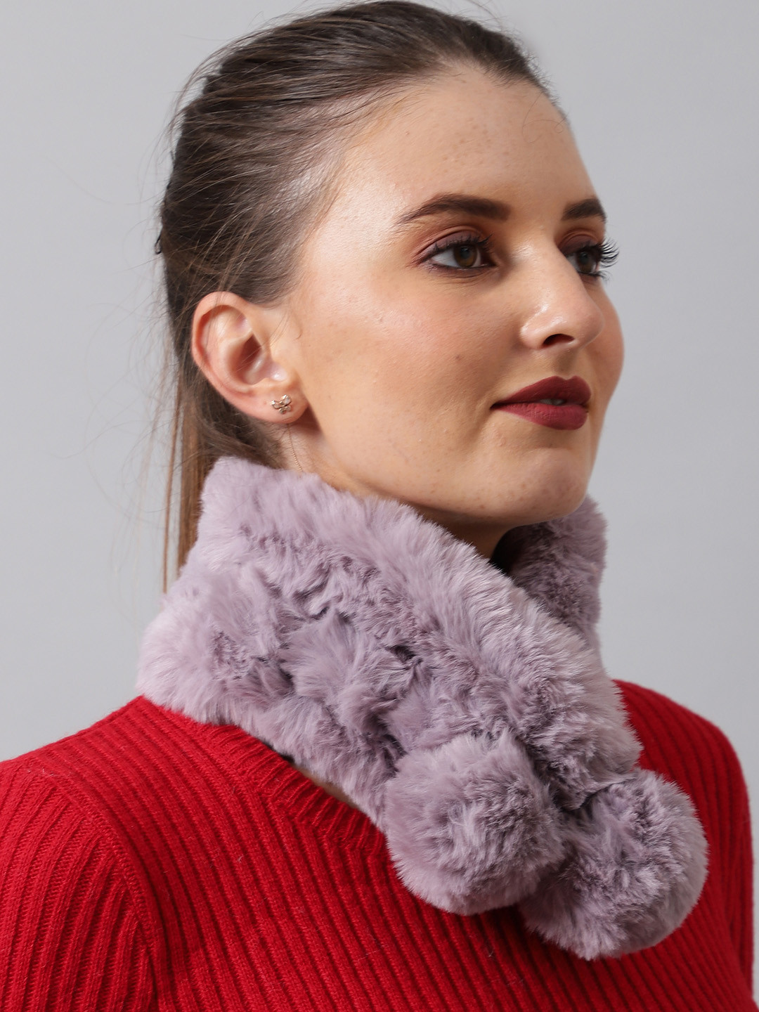 

ELLIS Women Acrylic Fur Mufflers, Grey
