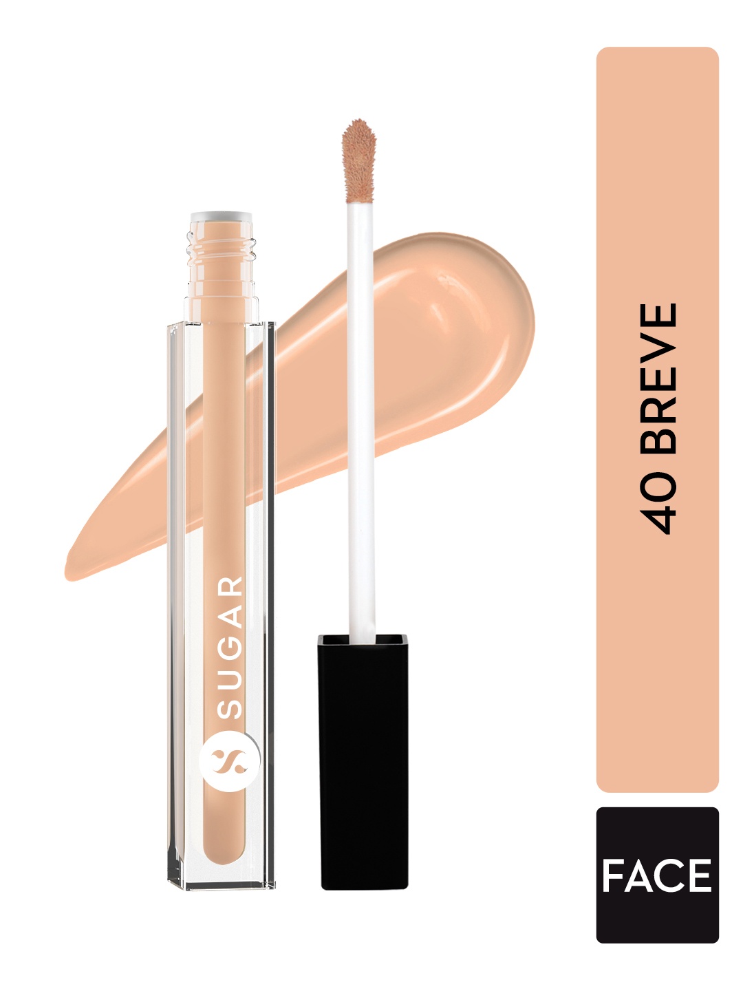 SUGAR Cruelty-Free & Vegan Auto Correct Creaseless Concealer 2g - Breve 40, Beige
