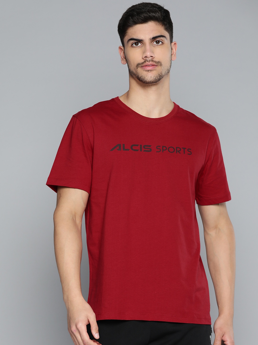 

Alcis Men Typography Printed Sports T-shirt, Red