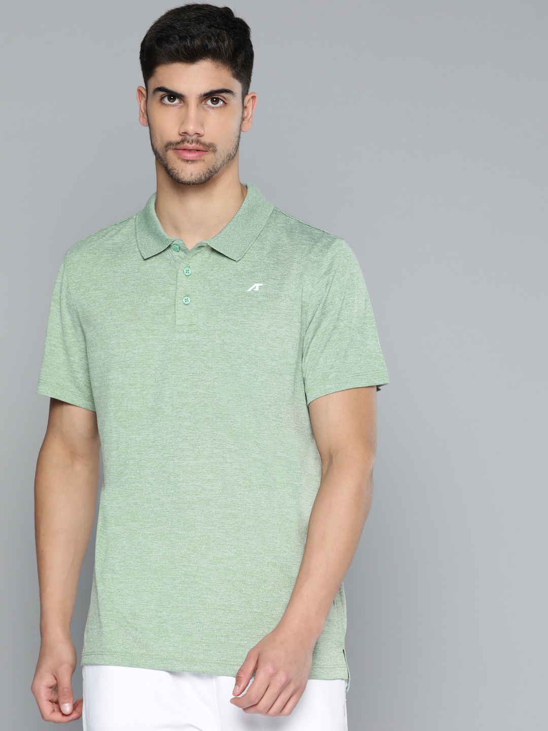 

Alcis Men Polo Collar Anti Static Slim Fit Sports T-shirt, Green