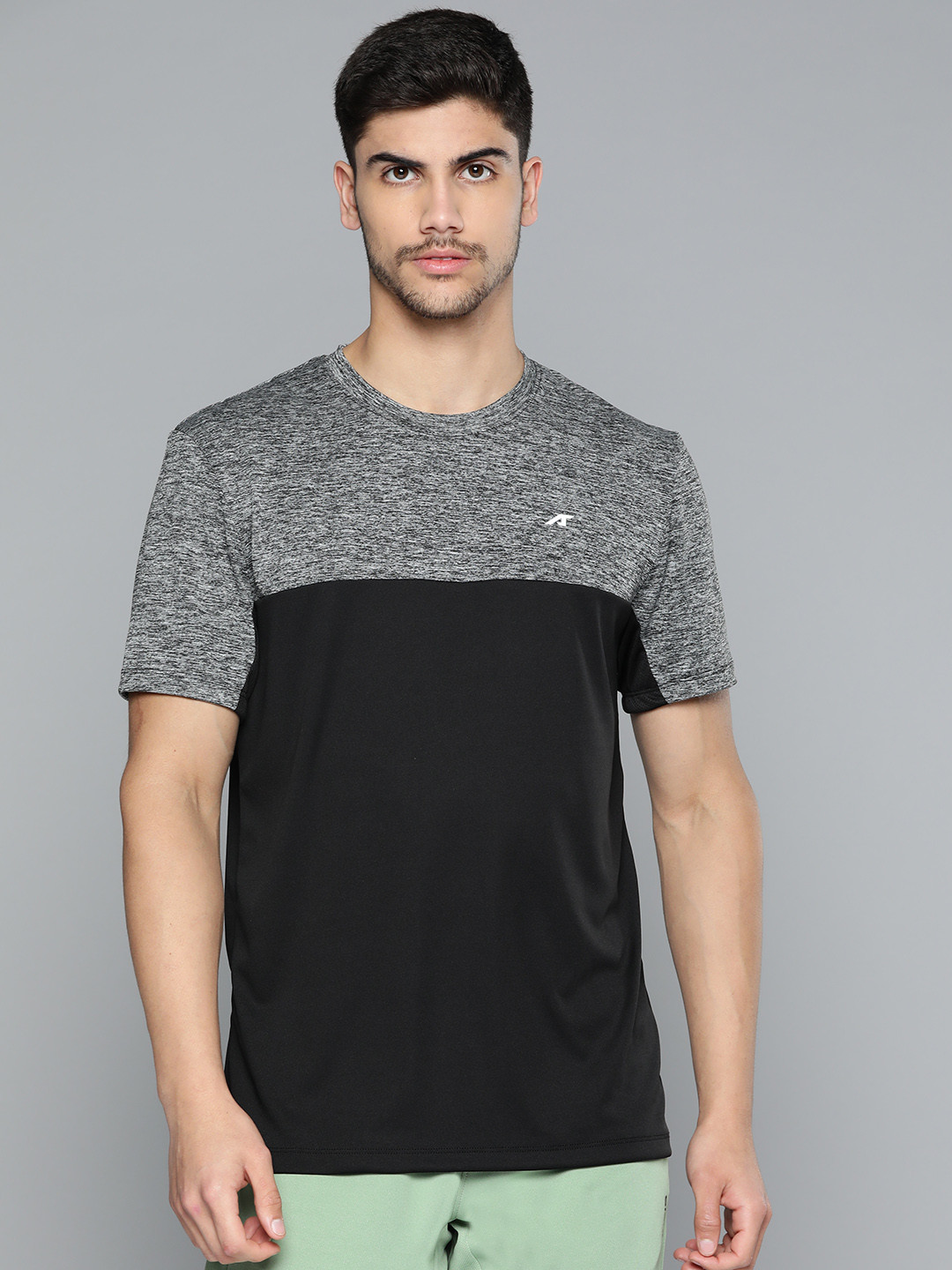 

Alcis Men Colourblocked Anti Static Slim Fit Sports T-shirt, Black