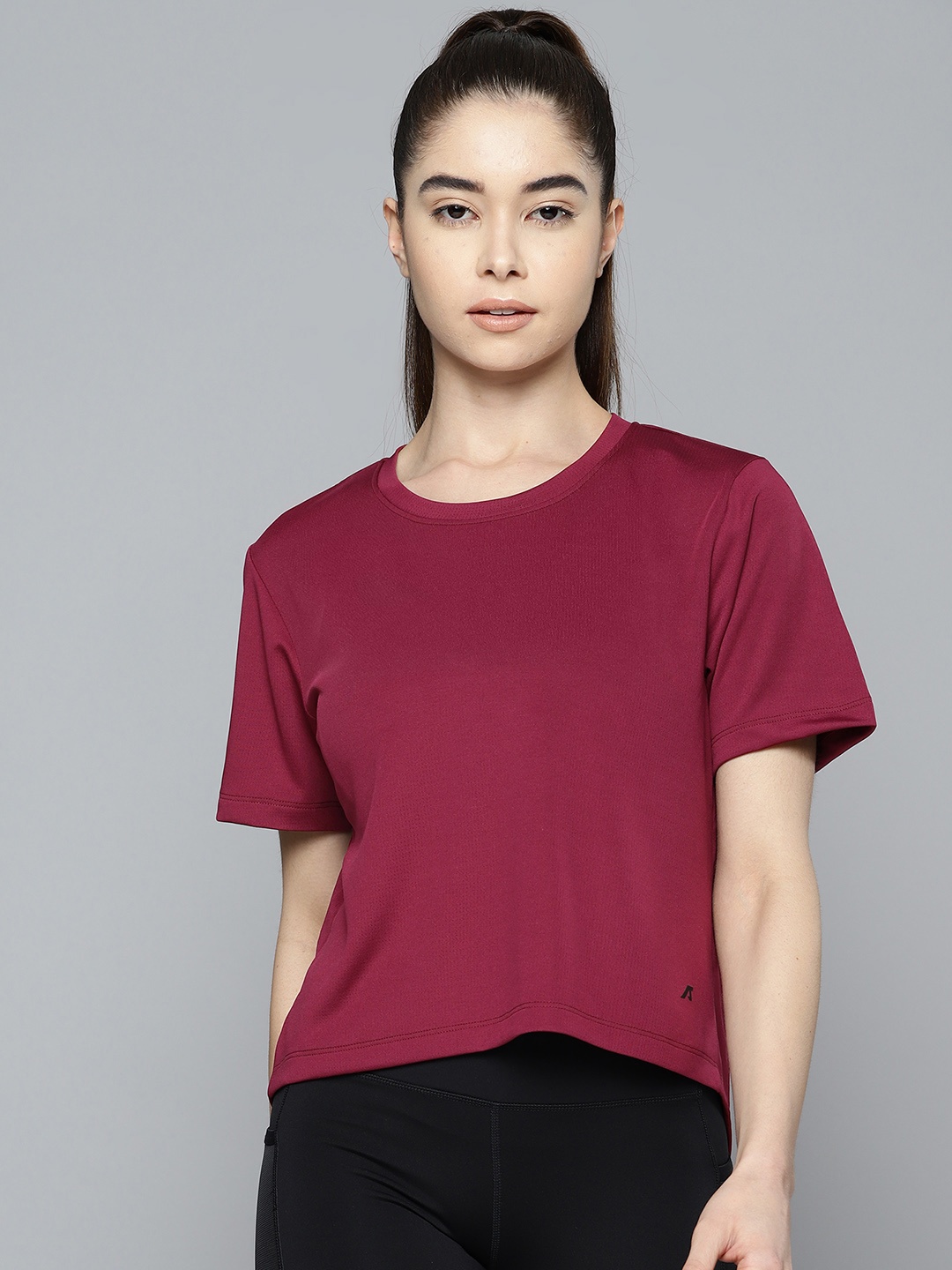 

Alcis Women Anti Static Slim Fit Crop Sports T-shirt, Red