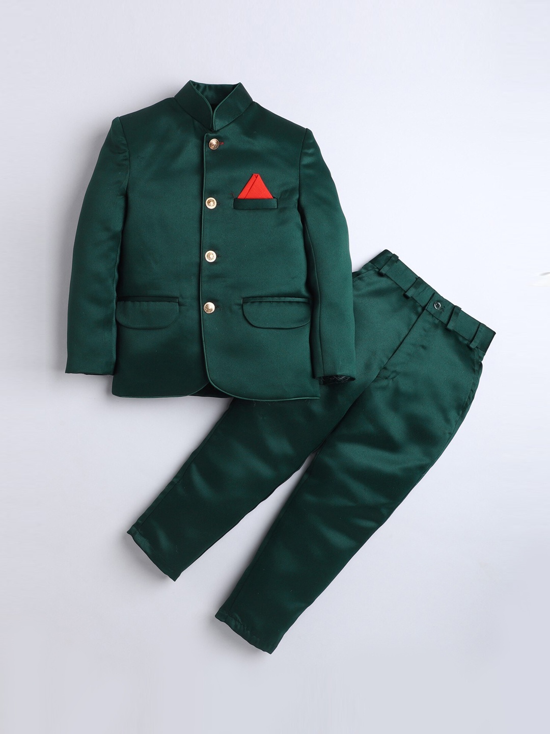 

DKGF FASHION Boys Single-Breasted Two-Piece Suit, Green