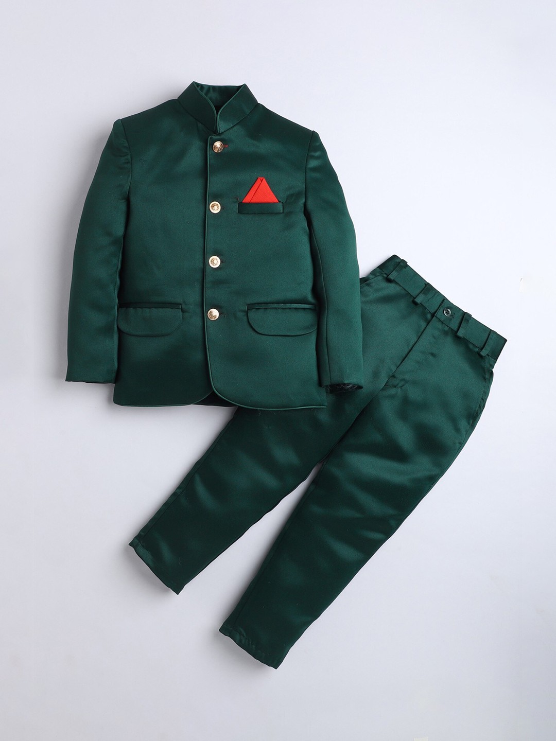 

DKGF FASHION Boys 2-Pices Bandhgala Party Suits, Green