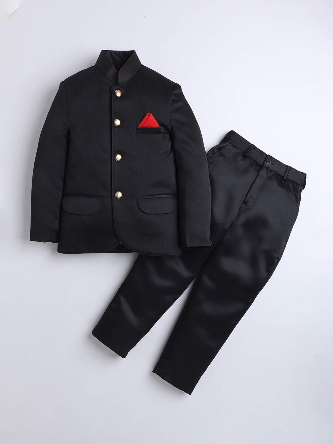 

DKGF FASHION Boys Single-Breasted Two-Piece Suit, Black