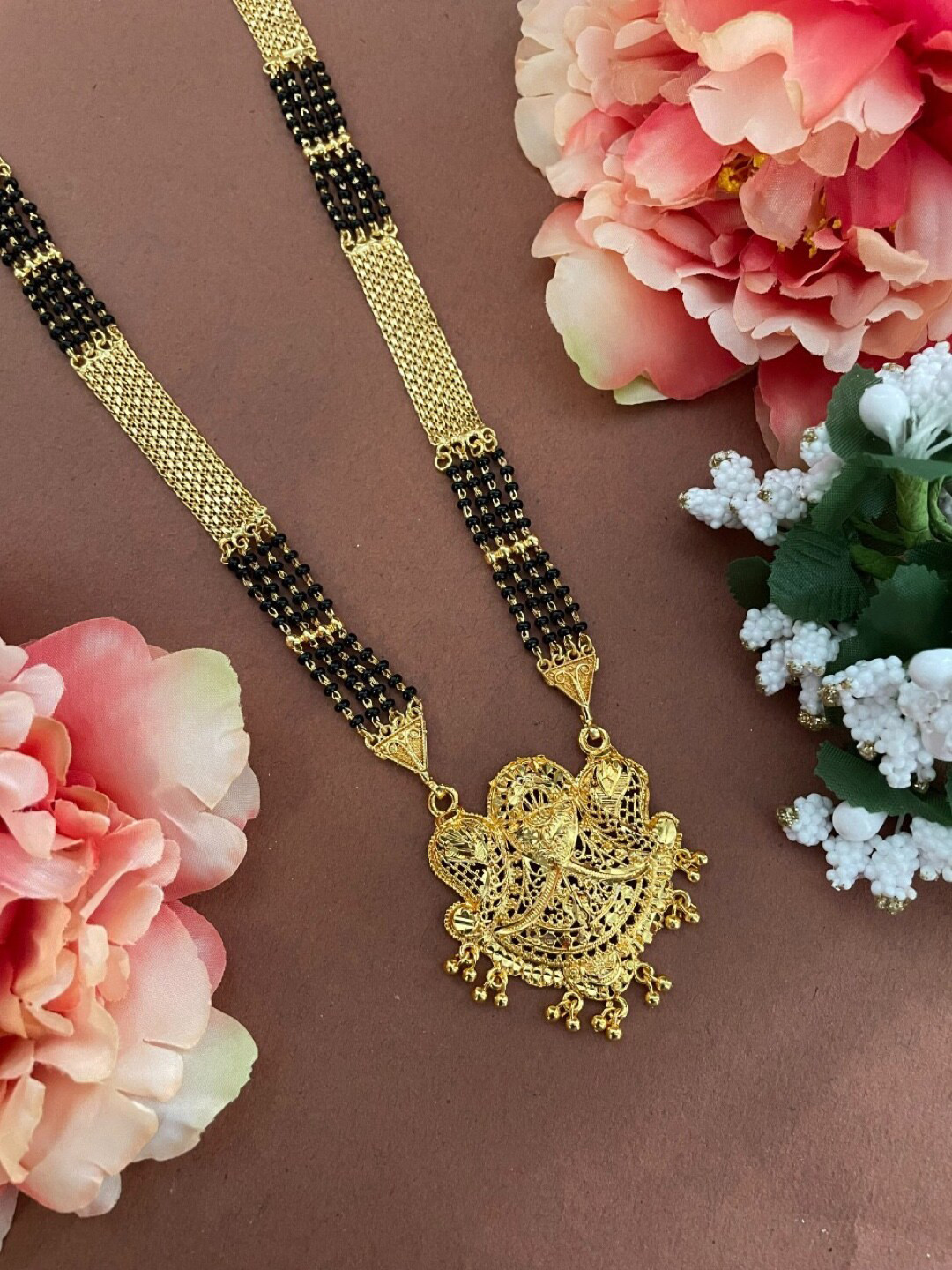 

Digital Dress Room Gold -Plated Beaded Mangalsutra