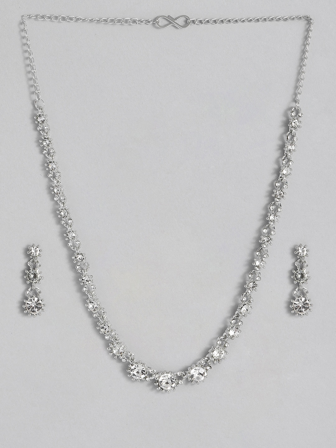

Kord Store American Diamond Rhodium-Plated Jewellery Set, Silver