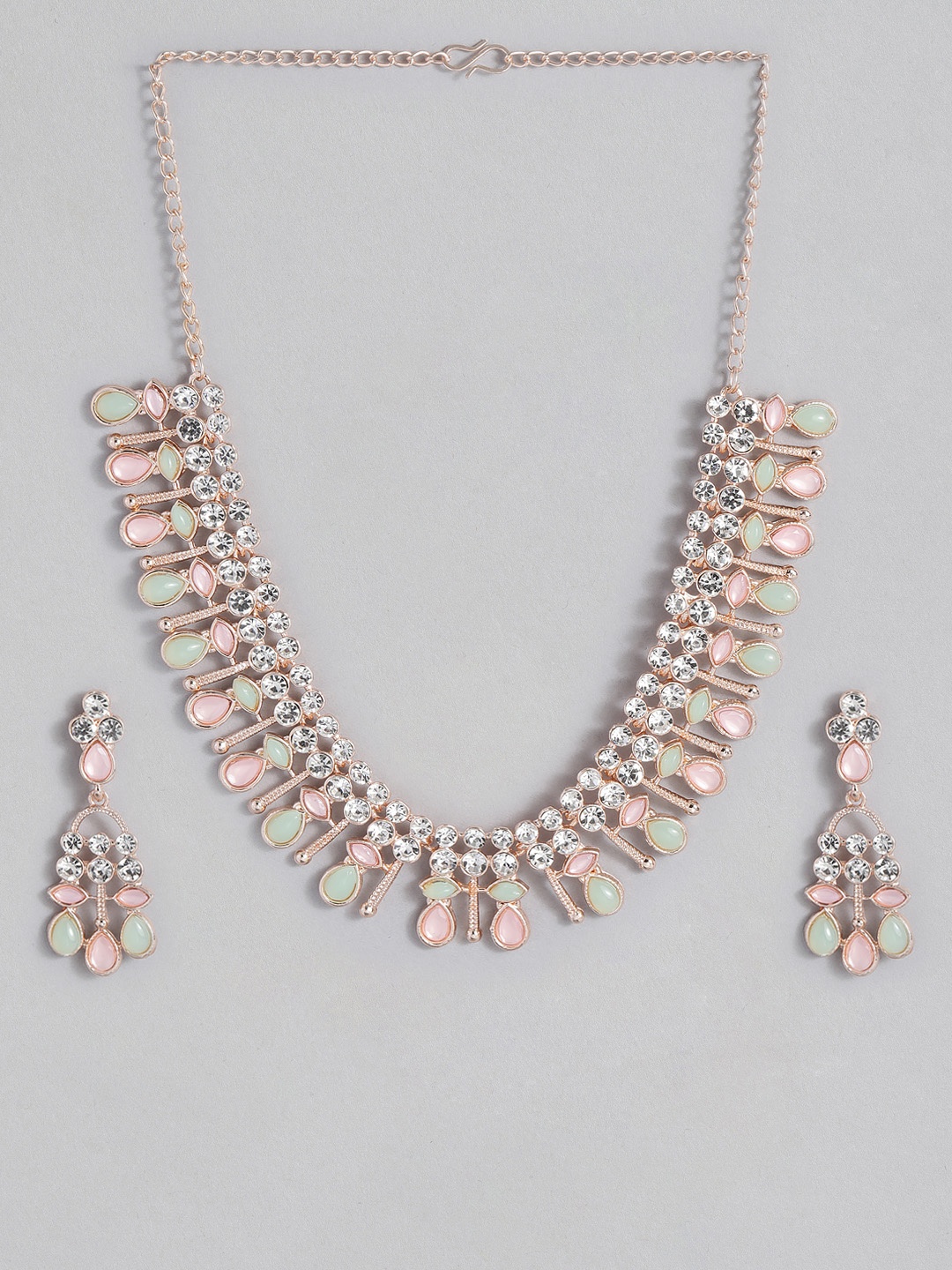 

Kord Store American Diamond Rose Gold-Plated Jewellery Set
