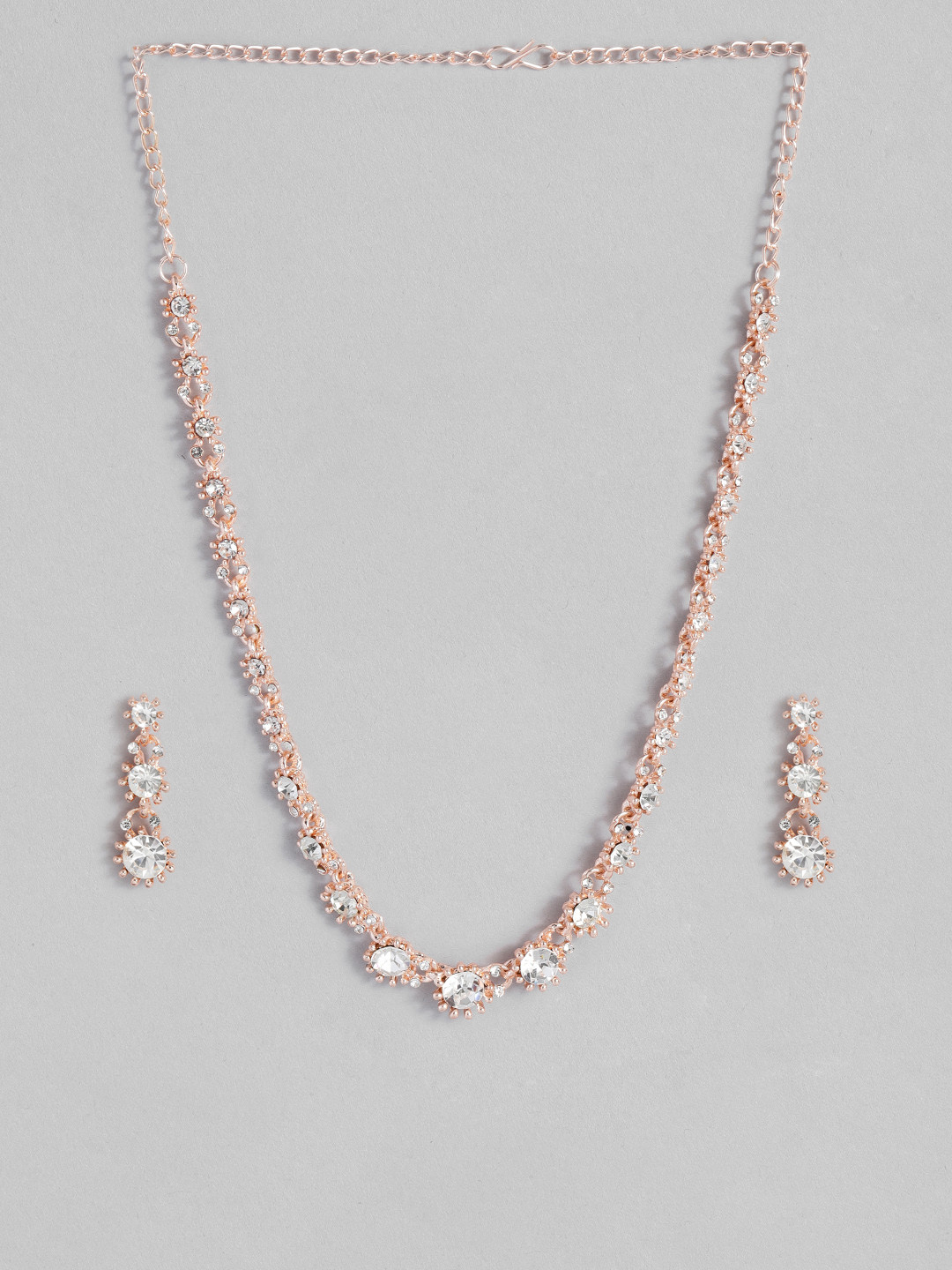 

Kord Store American Diamond Rose Gold-Plated Jewellery Set