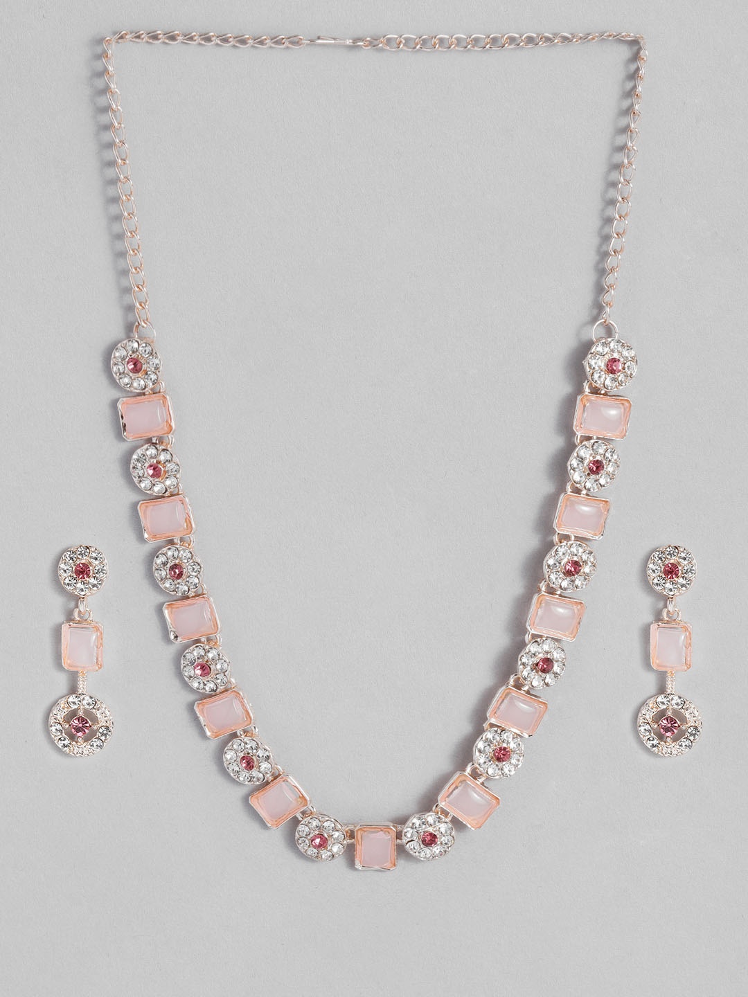 

Kord Store American Diamond Rose Gold-Plated Jewellery Set