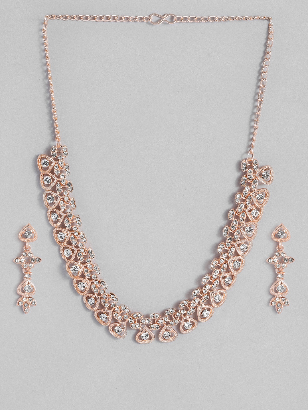 

Kord Store American Diamond Rose Gold-Plated Jewellery Set