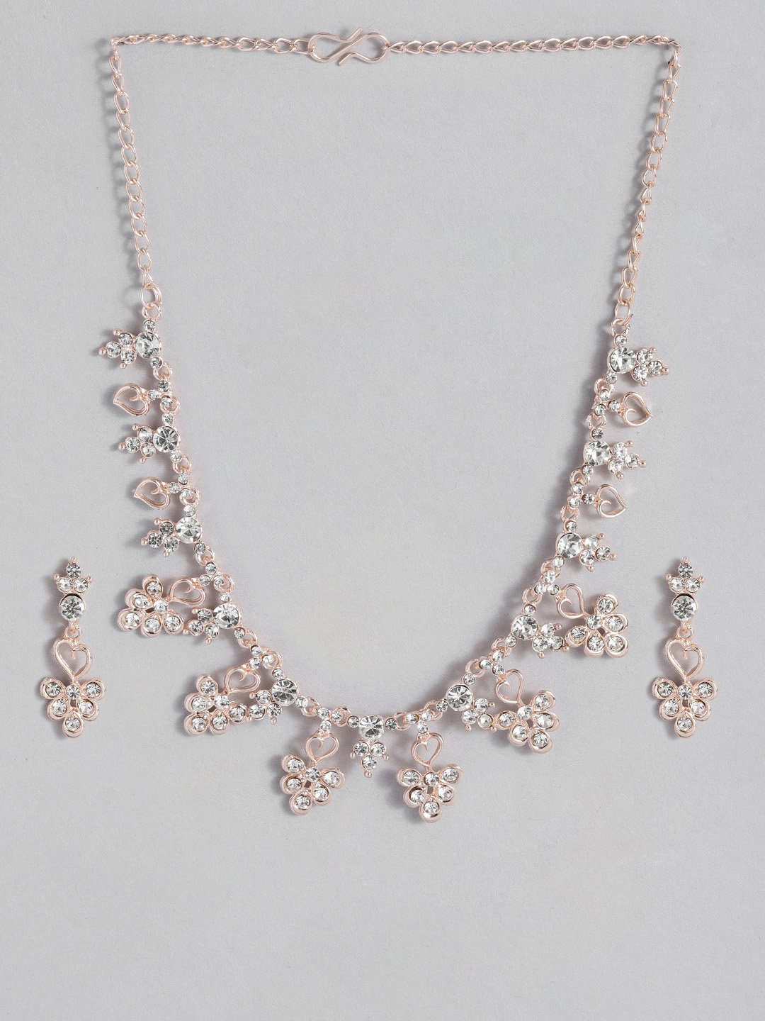 

Kord Store American Diamond Rose Gold-Plated Jewellery Set