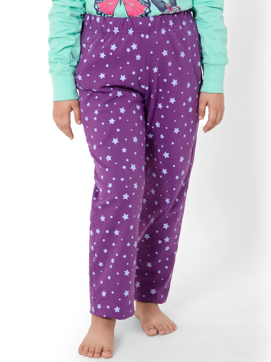 

Bodycare Kids Girls Printed Cotton Lounge Pants, Purple