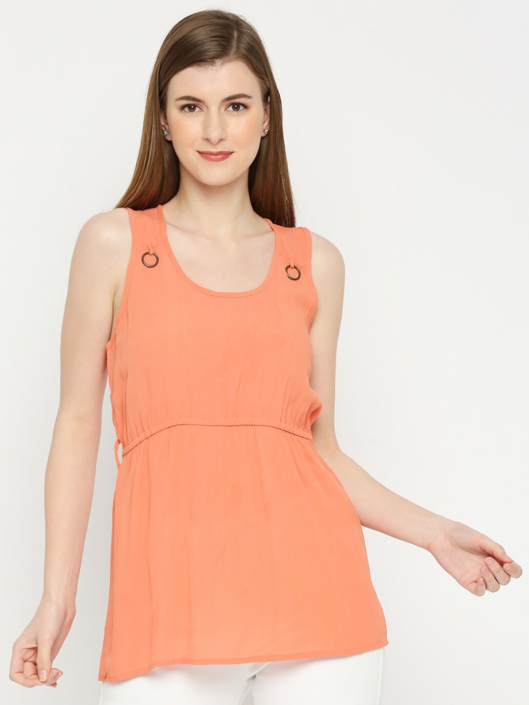 

aaliya Cinched Waist Top, Peach