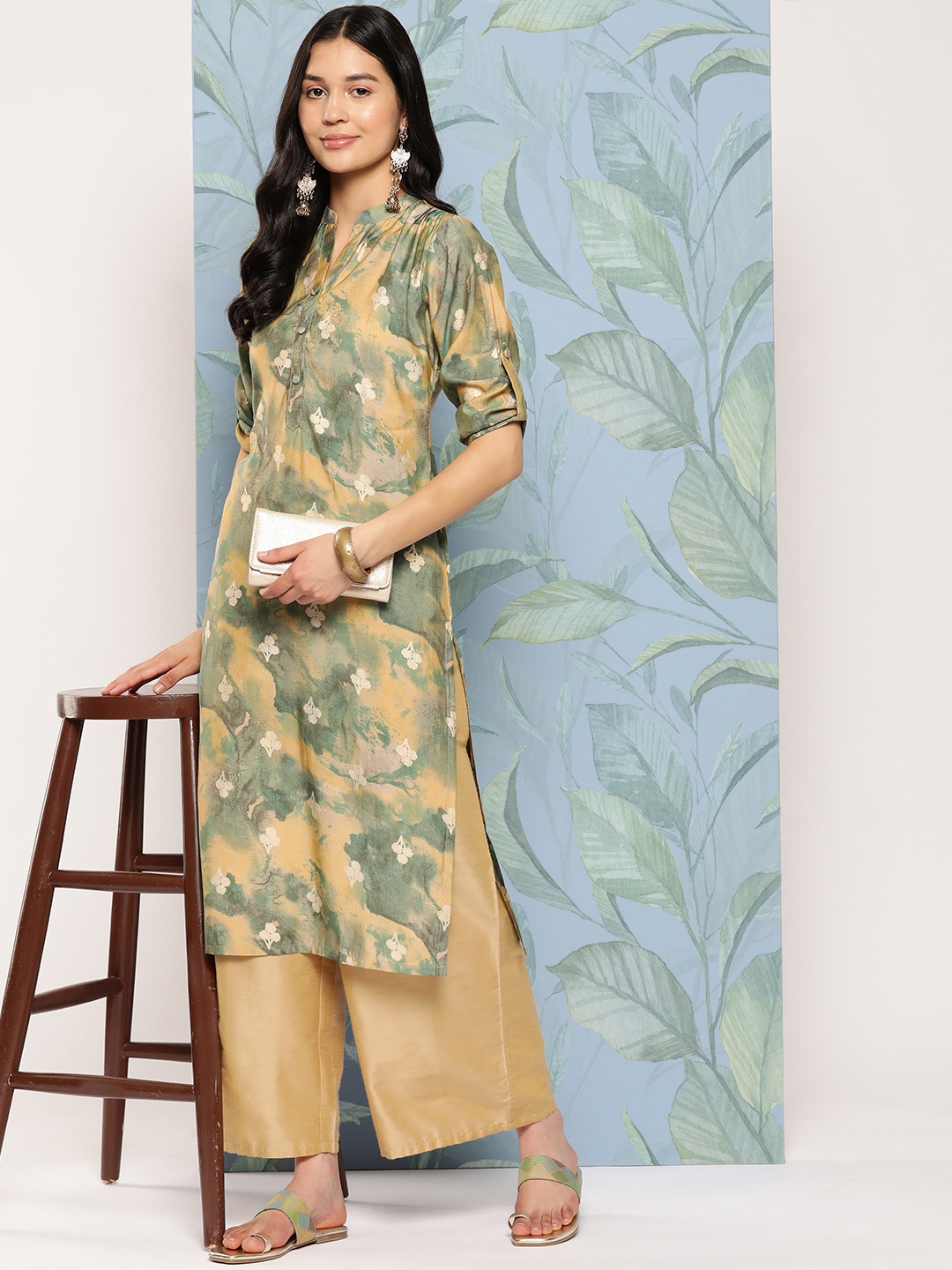 

Libas Women Abstract Printed Kurta, Green
