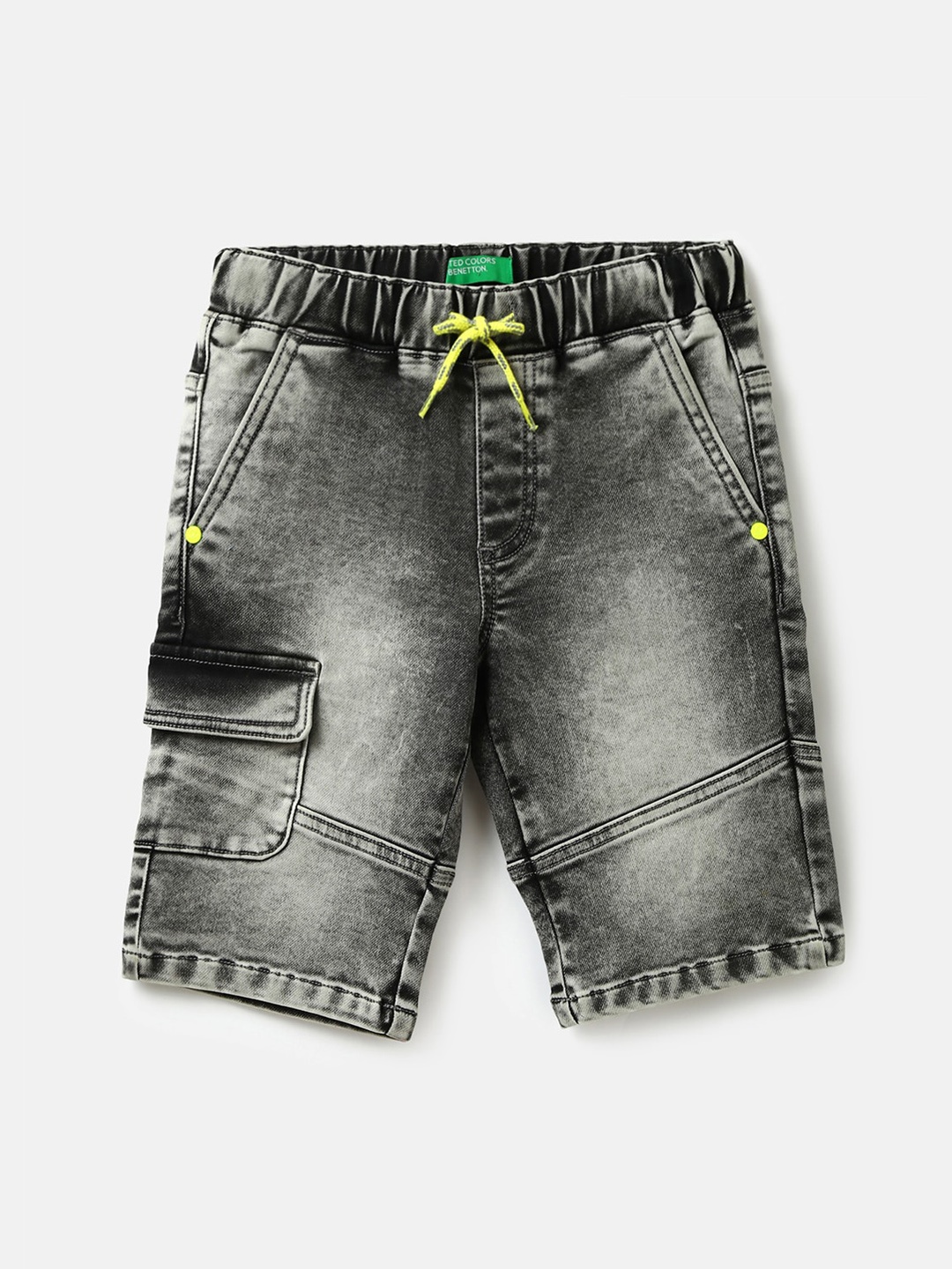 

United Colors of Benetton Boys Grey Washed Washed Denim Shorts