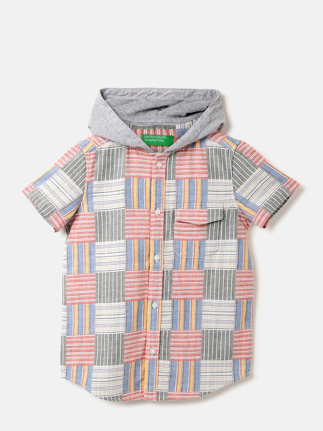 

United Colors of Benetton Boys Printed Casual Cotton Shirt, Rust