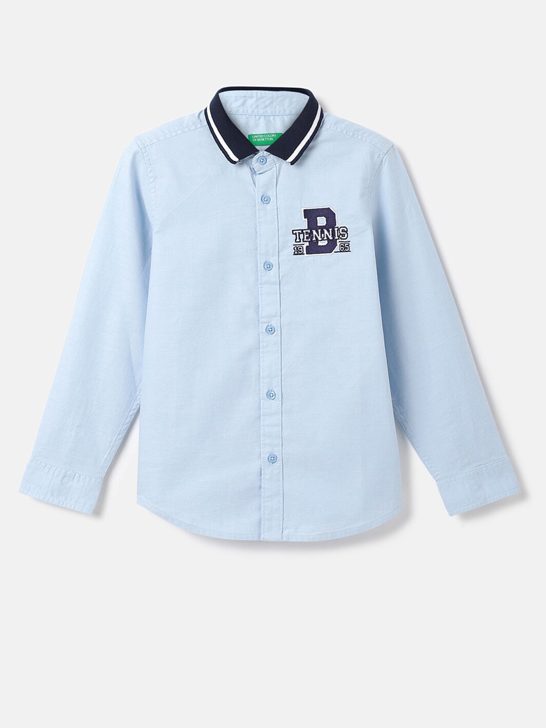 

United Colors of Benetton Boys Printed Casual Cotton Shirt, Blue