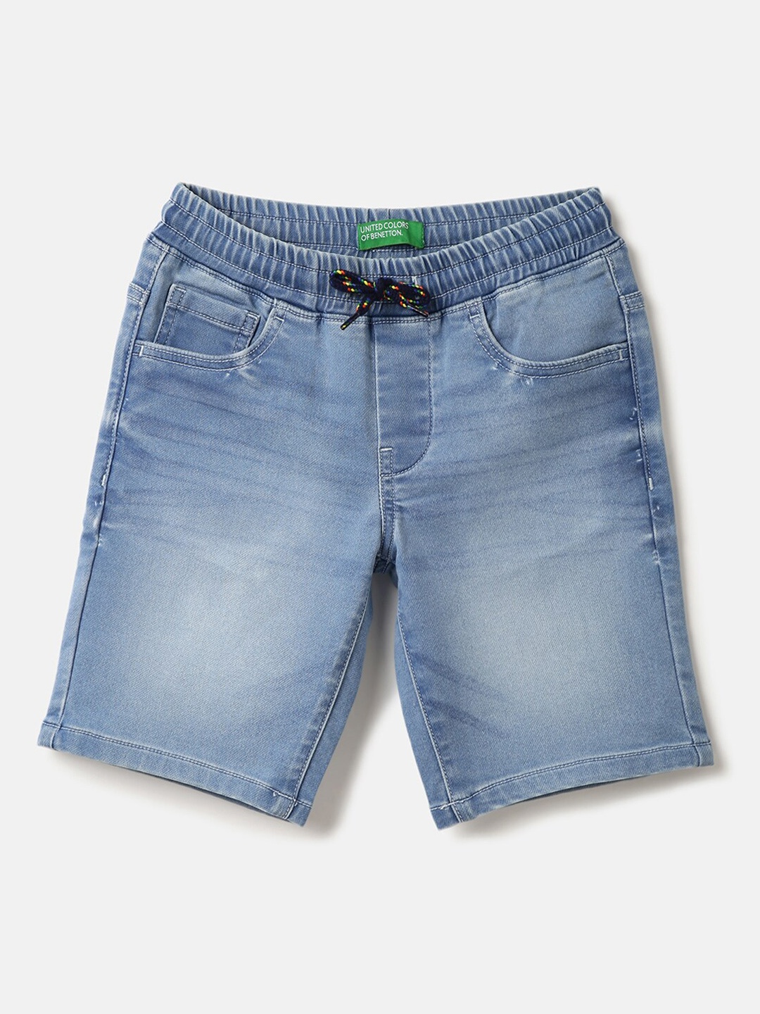 

United Colors of Benetton Boys Washed Washed Denim Shorts, Blue