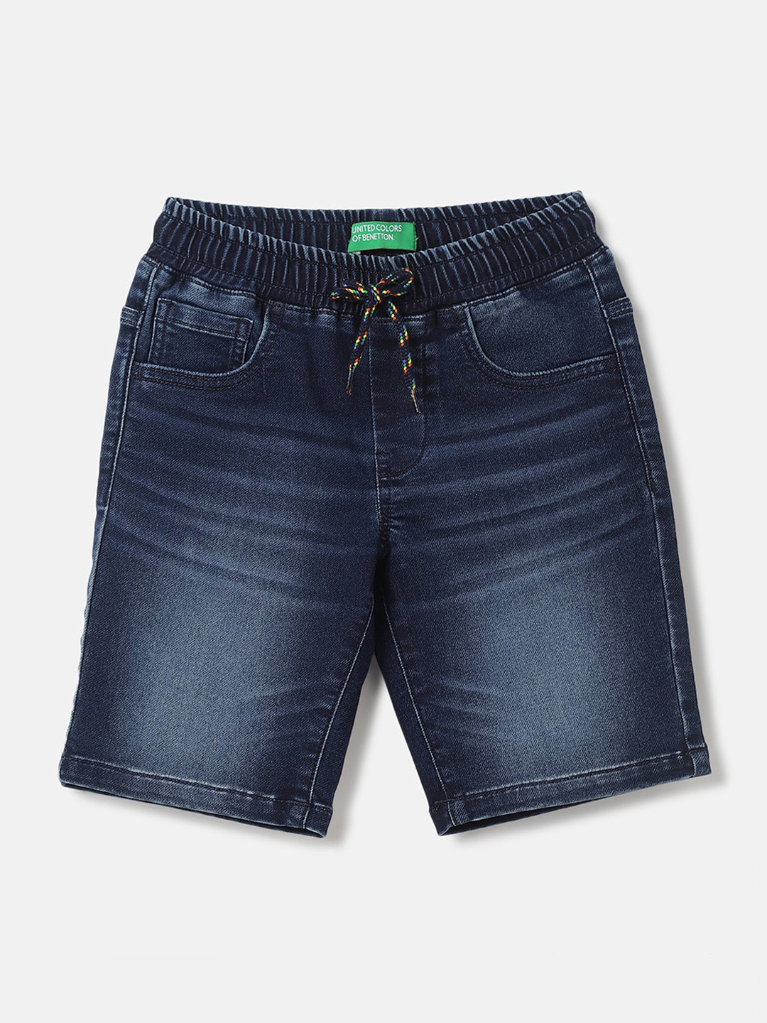 

United Colors of Benetton Boys Washed Denim Shorts, Navy blue