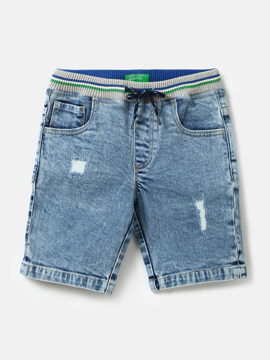 

United Colors of Benetton Boys Washed Denim Shorts, Blue