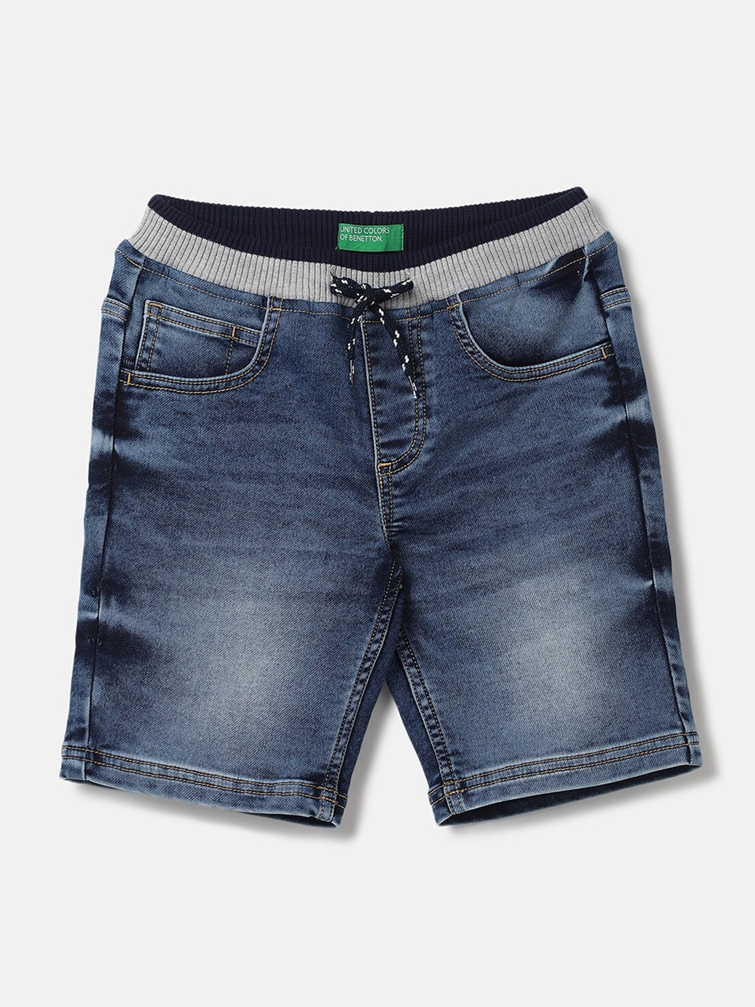 

United Colors of Benetton Boys Washed Denim Shorts, Blue