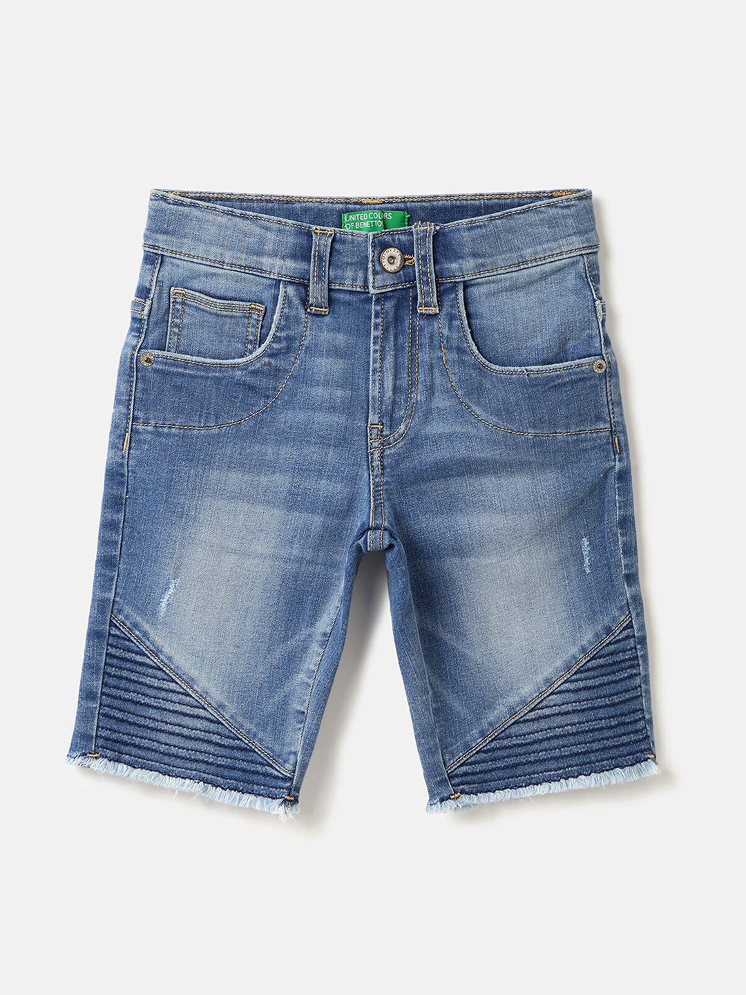 

United Colors of Benetton Boys Washed Denim Shorts, Blue