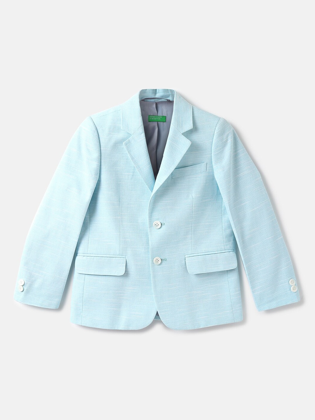 

United Colors of Benetton Boys Self-Design Single-Breasted Blazer, Blue