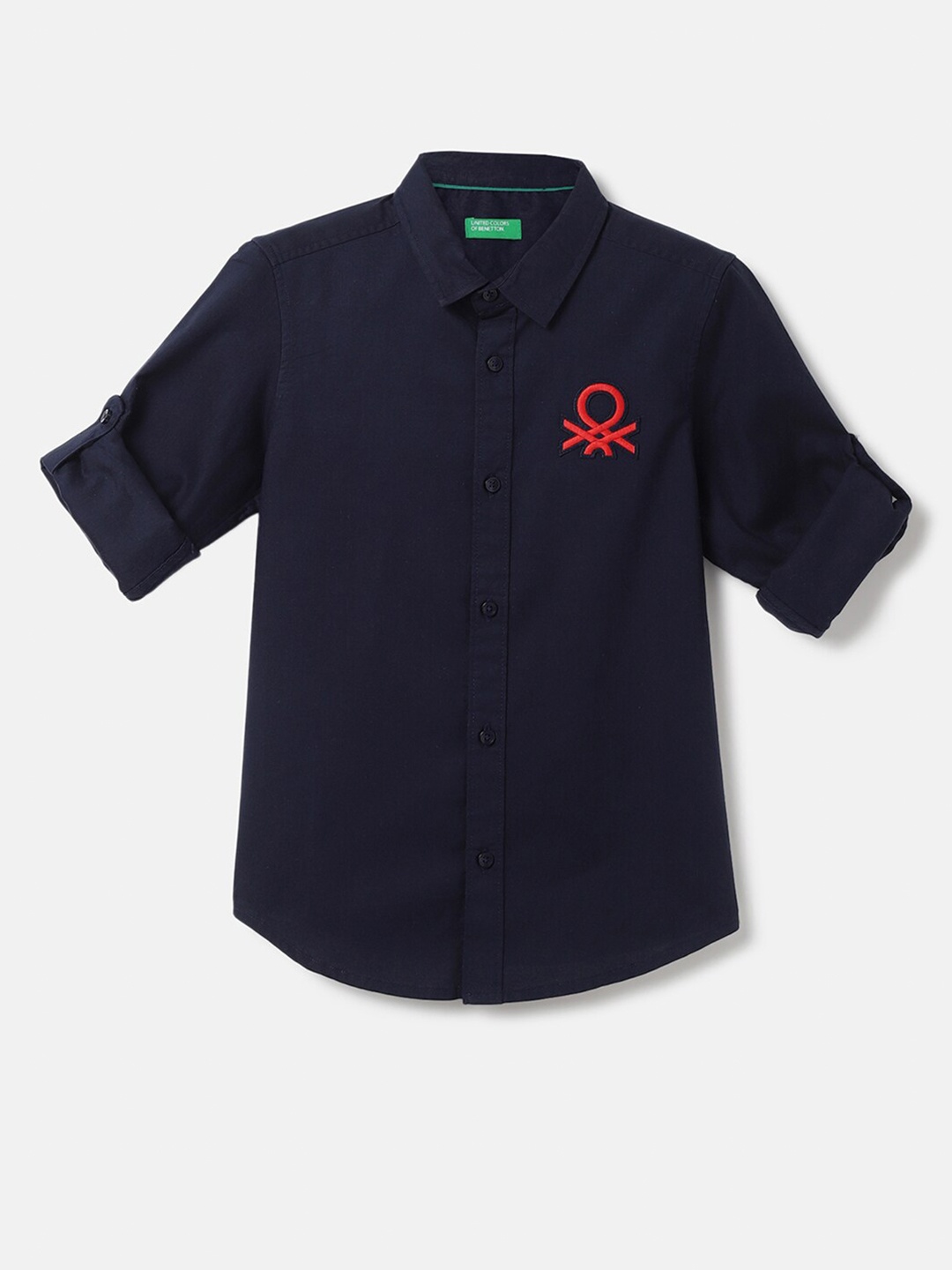 

United Colors of Benetton Boys Casual Cotton Shirt, Navy blue