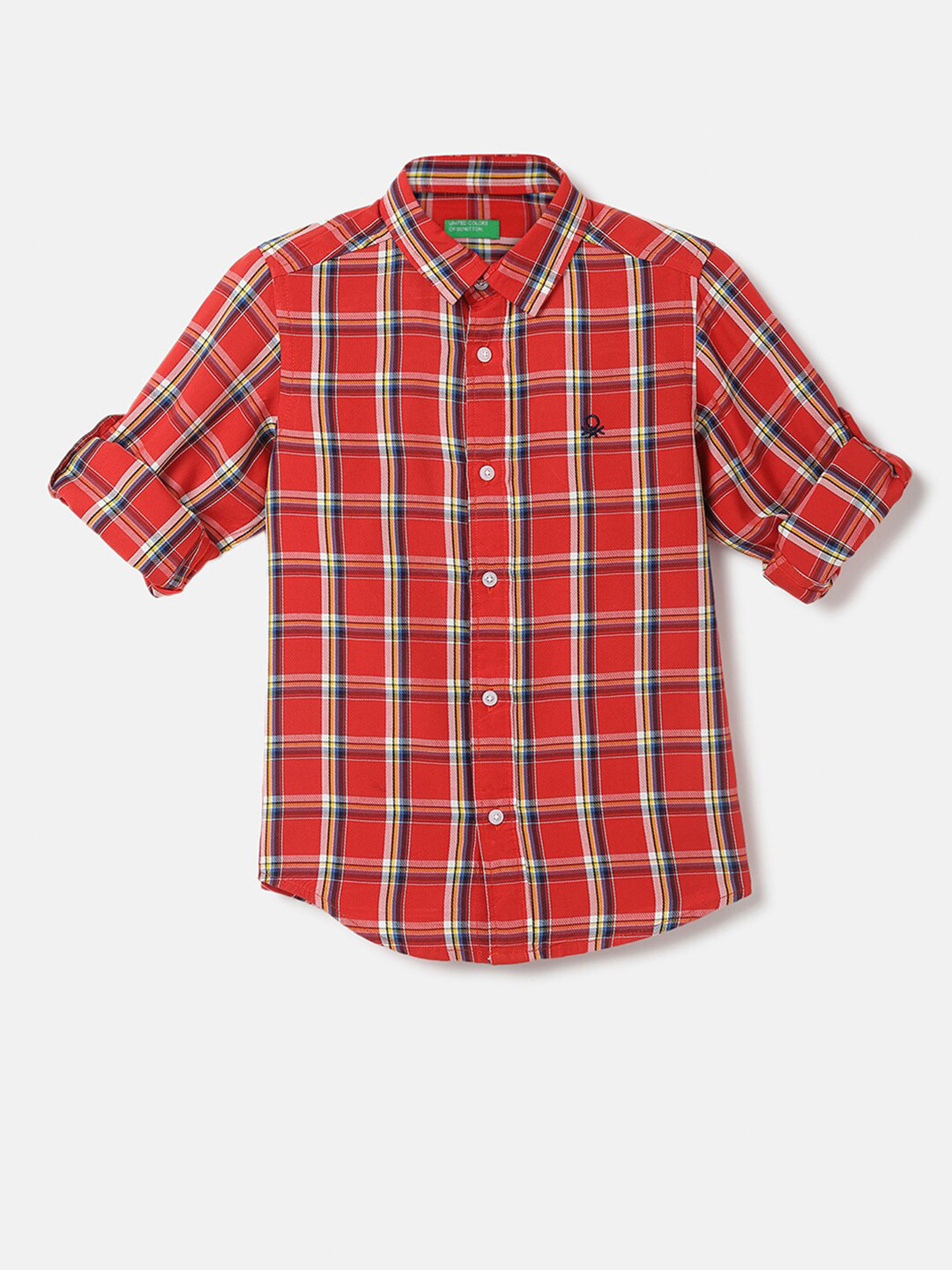 

United Colors of Benetton Boys Tartan Checks Casual Shirt, Red