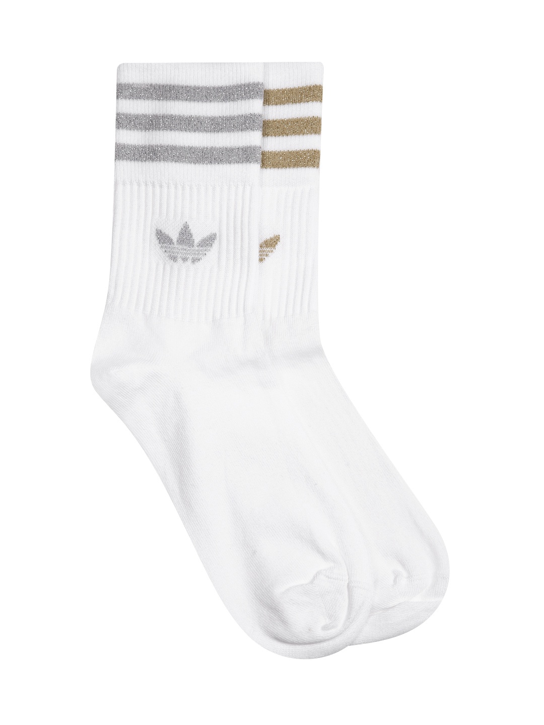 

ADIDAS Originals Women Pack of 2 Solid Mid-Cut Glitter Crew Above Ankle Length Socks, White