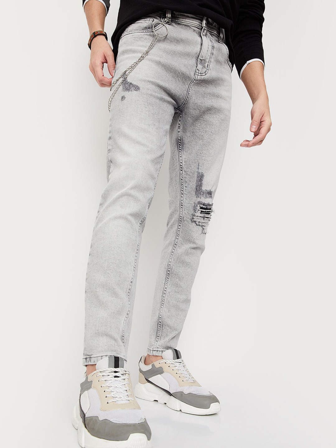 

max Men Heavy Fade Jeans, Grey