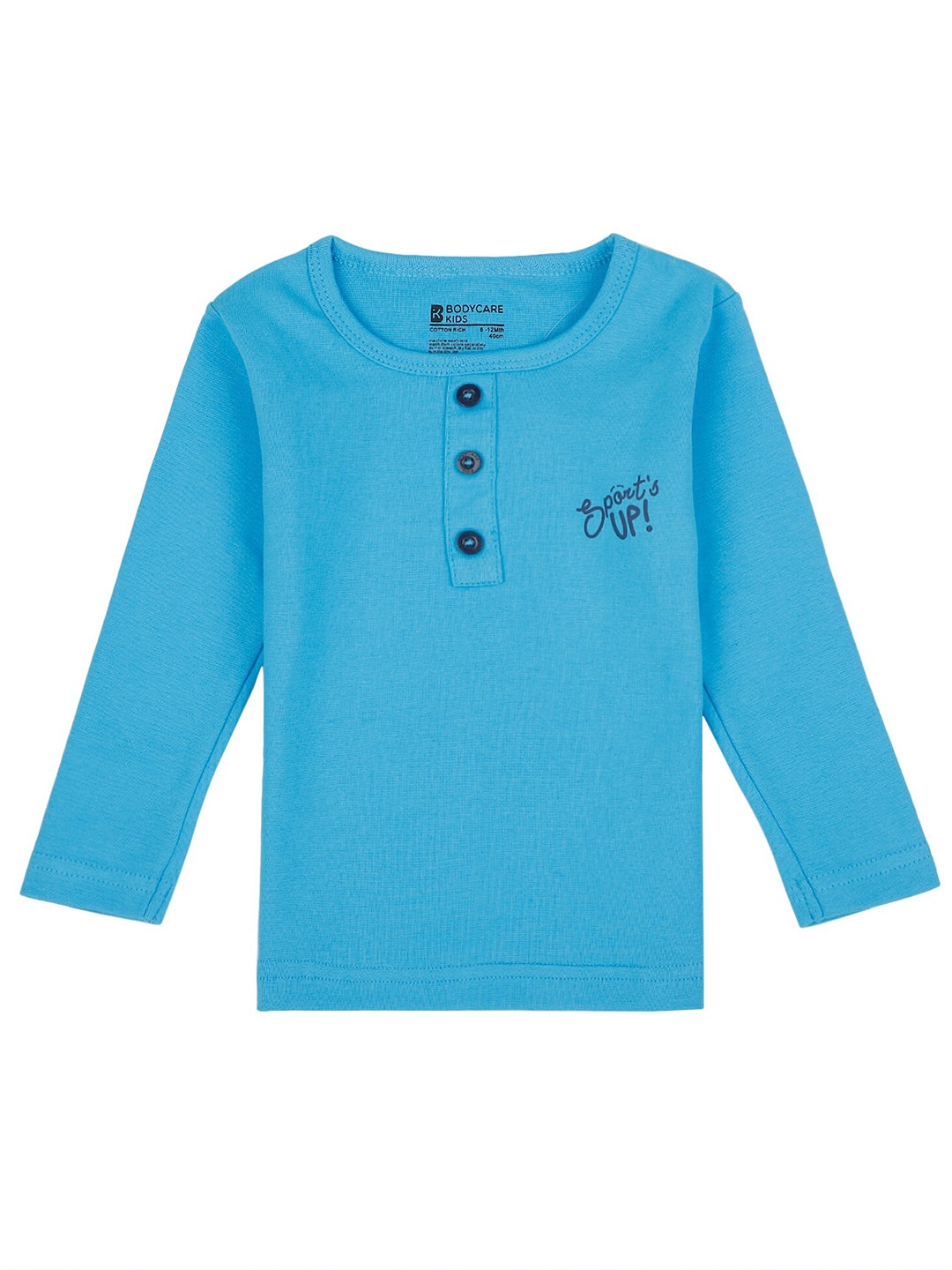 

Bodycare Kids Boys Henley Neck Cotton T-shirt, Blue