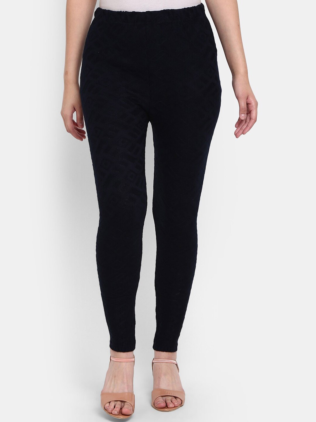 

V-Mart Acrylic Ankle-Length Leggings, Navy blue