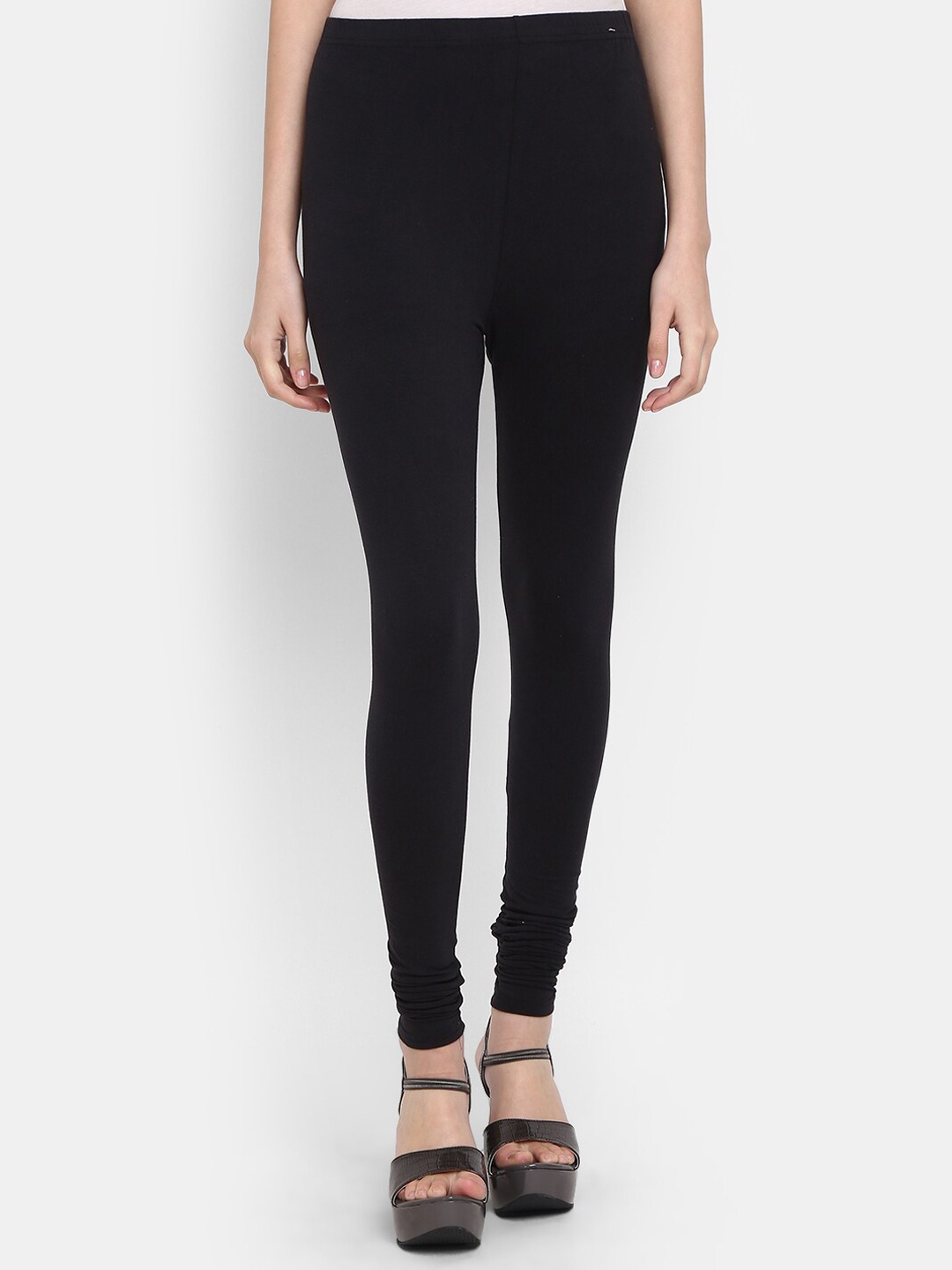 

V-Mart Knitted Churidar Acrylic Leggings, Black