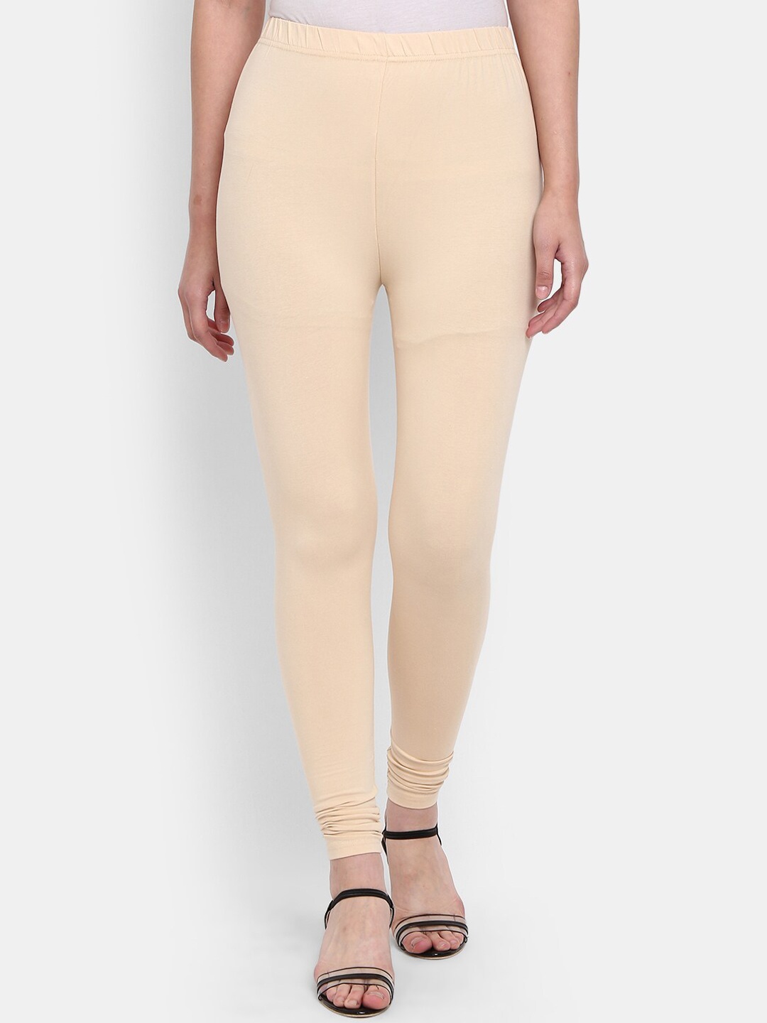 

V-Mart Women Ankle-Length Cotton Lycra Leggings, Beige