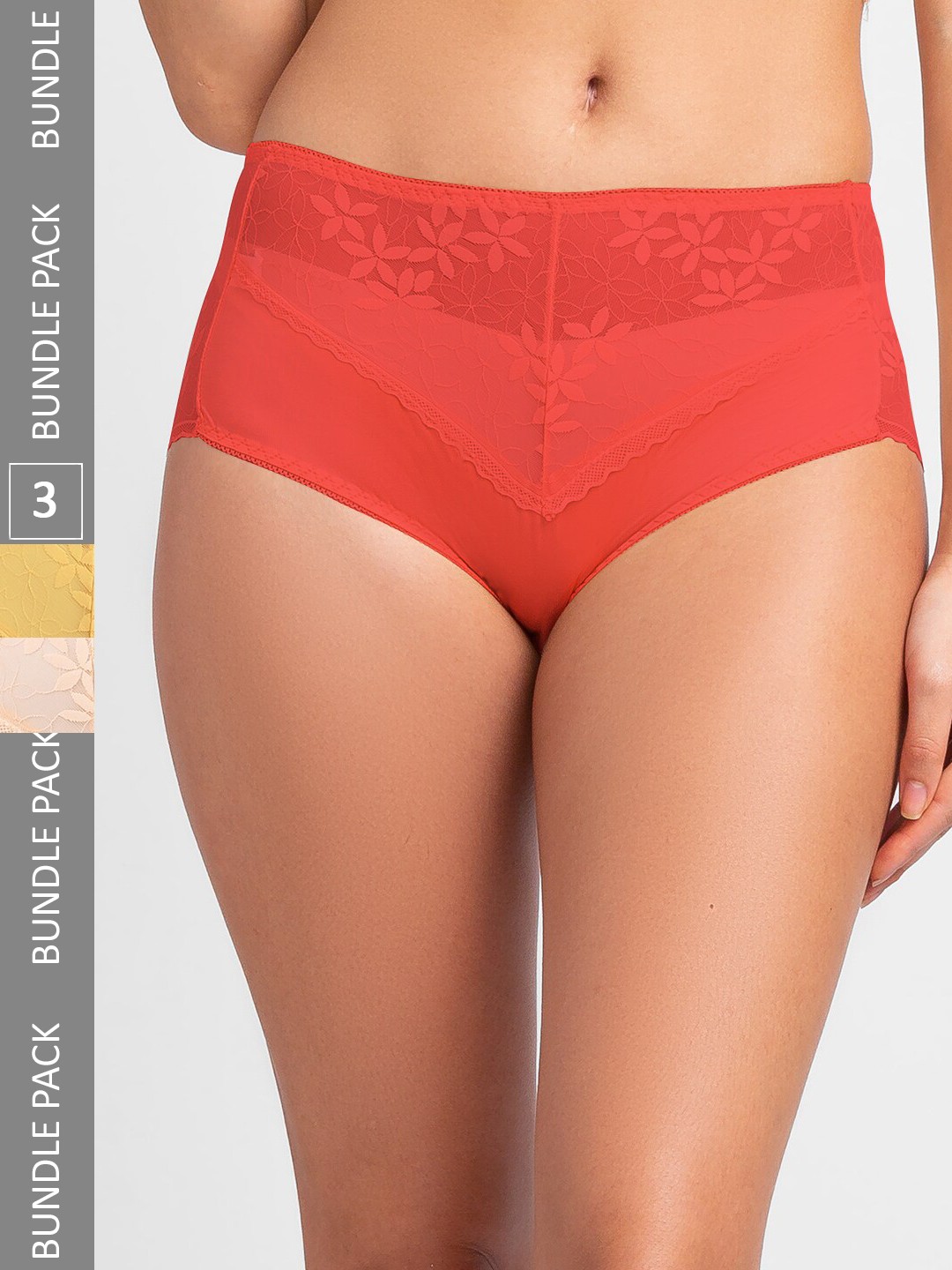 

FashionRack Women Pack Of 3 Hipster Briefs 902_SRY, Coral