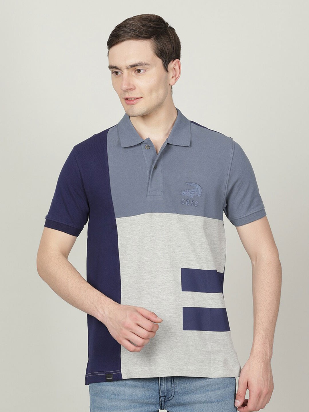 

Crocodile Men Colourblocked Polo Collar Slim Fit T-shirt, Blue