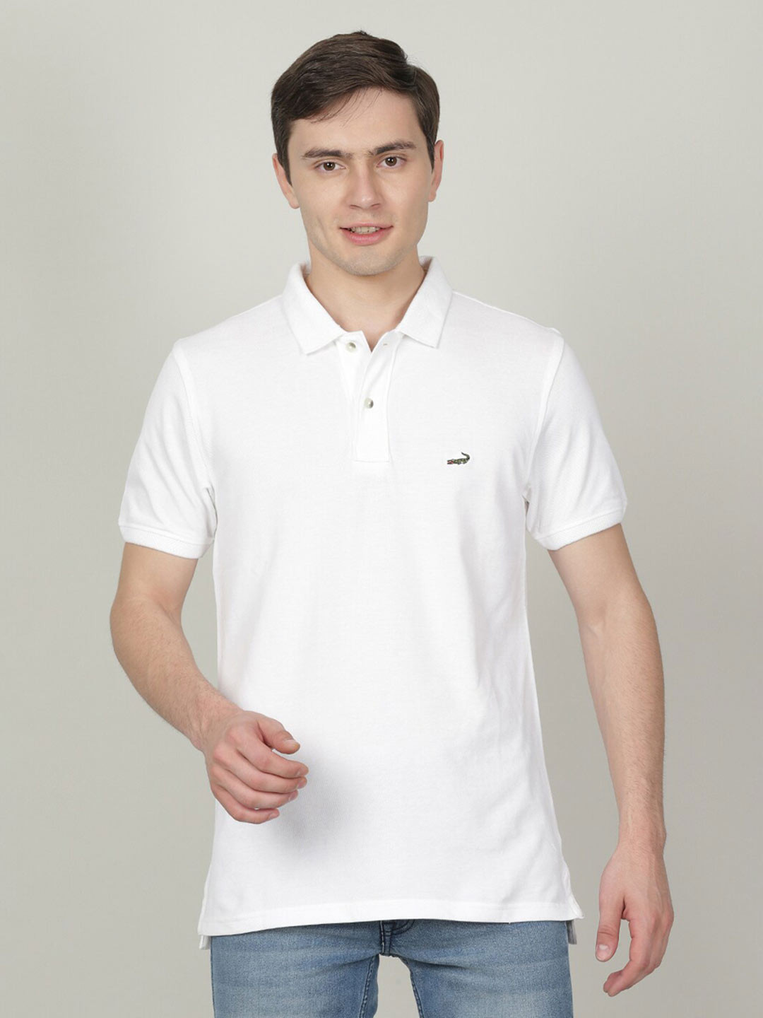 

Crocodile Men Slim Fit Cotton T-shirt, White