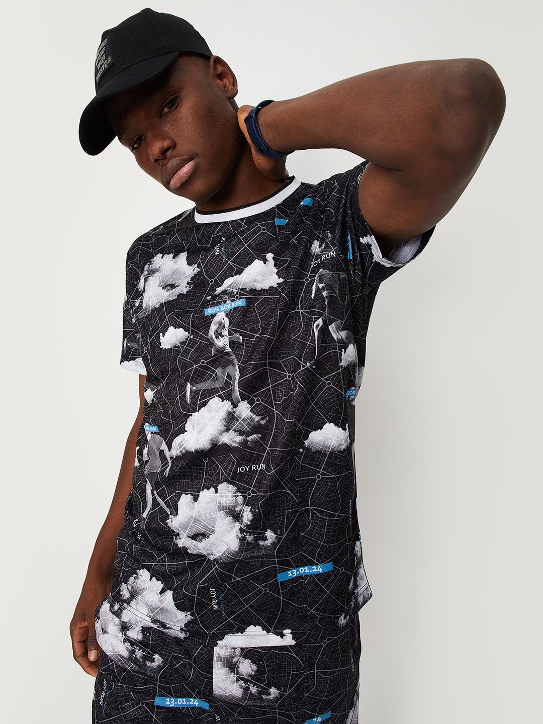 

max Men Printed T-shirt, Black