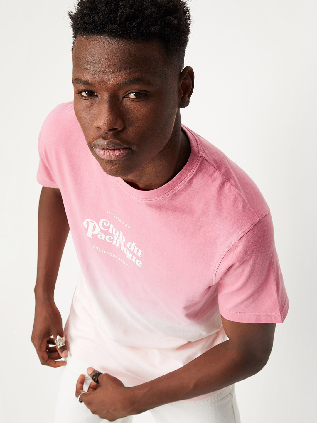 

max Men Cotton Typography T-shirt, Pink