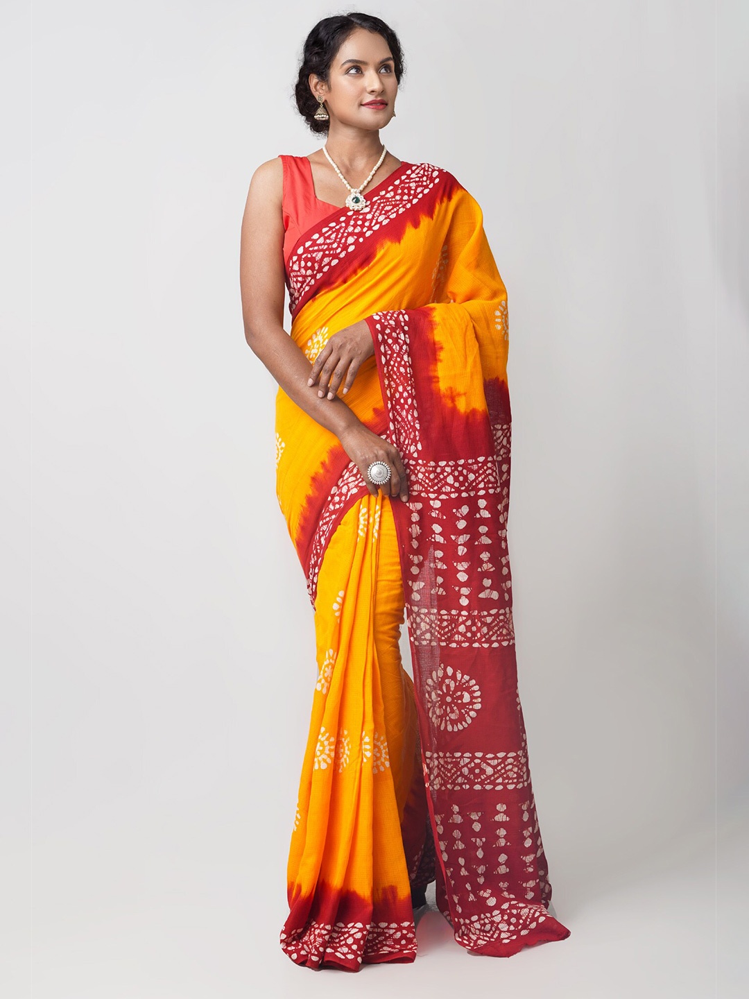 

Unnati Silks Batik Kota Saree, Orange