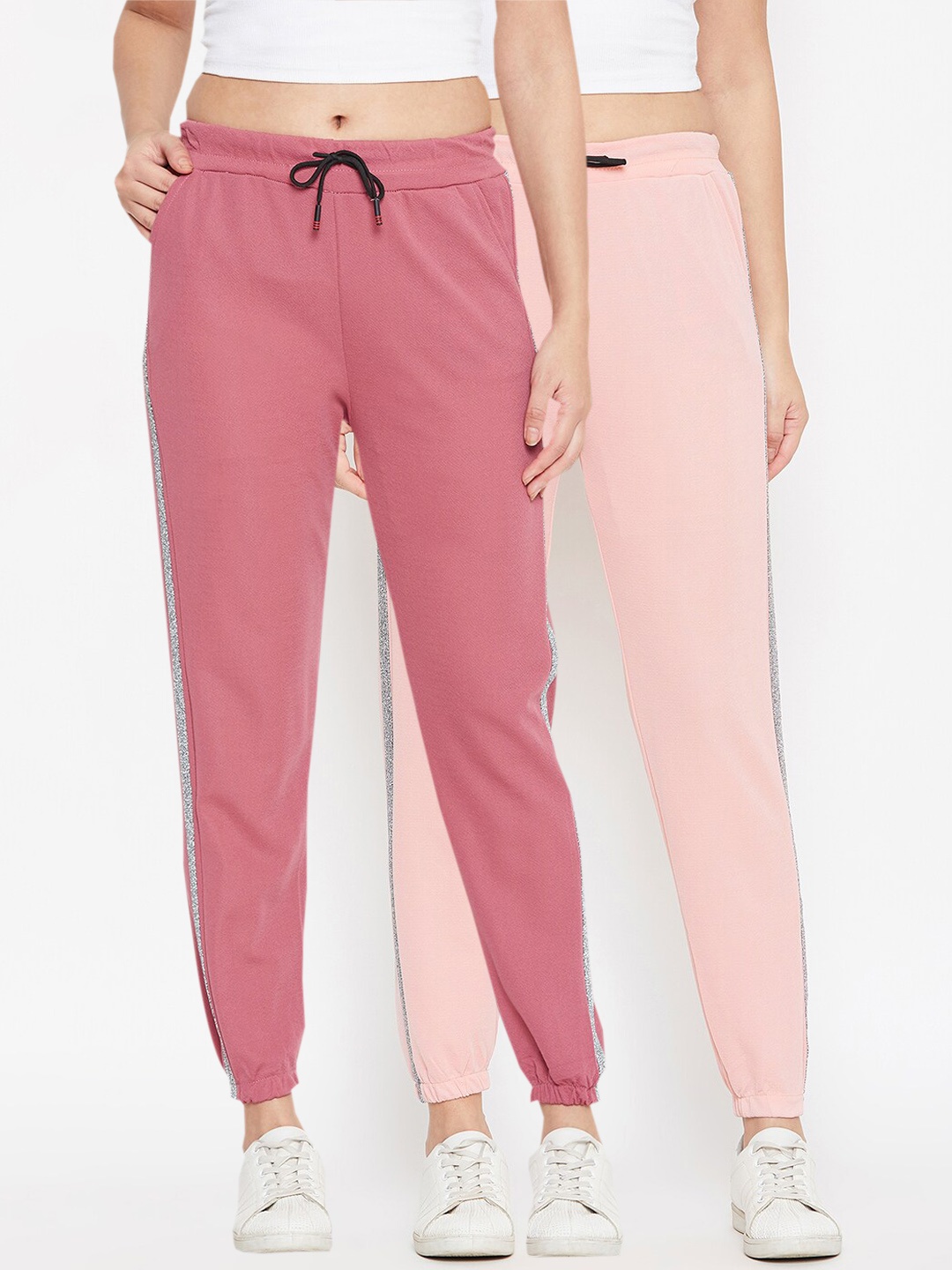 

Camey Women Pack Of 2 Relaxed Easy Wash Drawstring Joggers, Pink