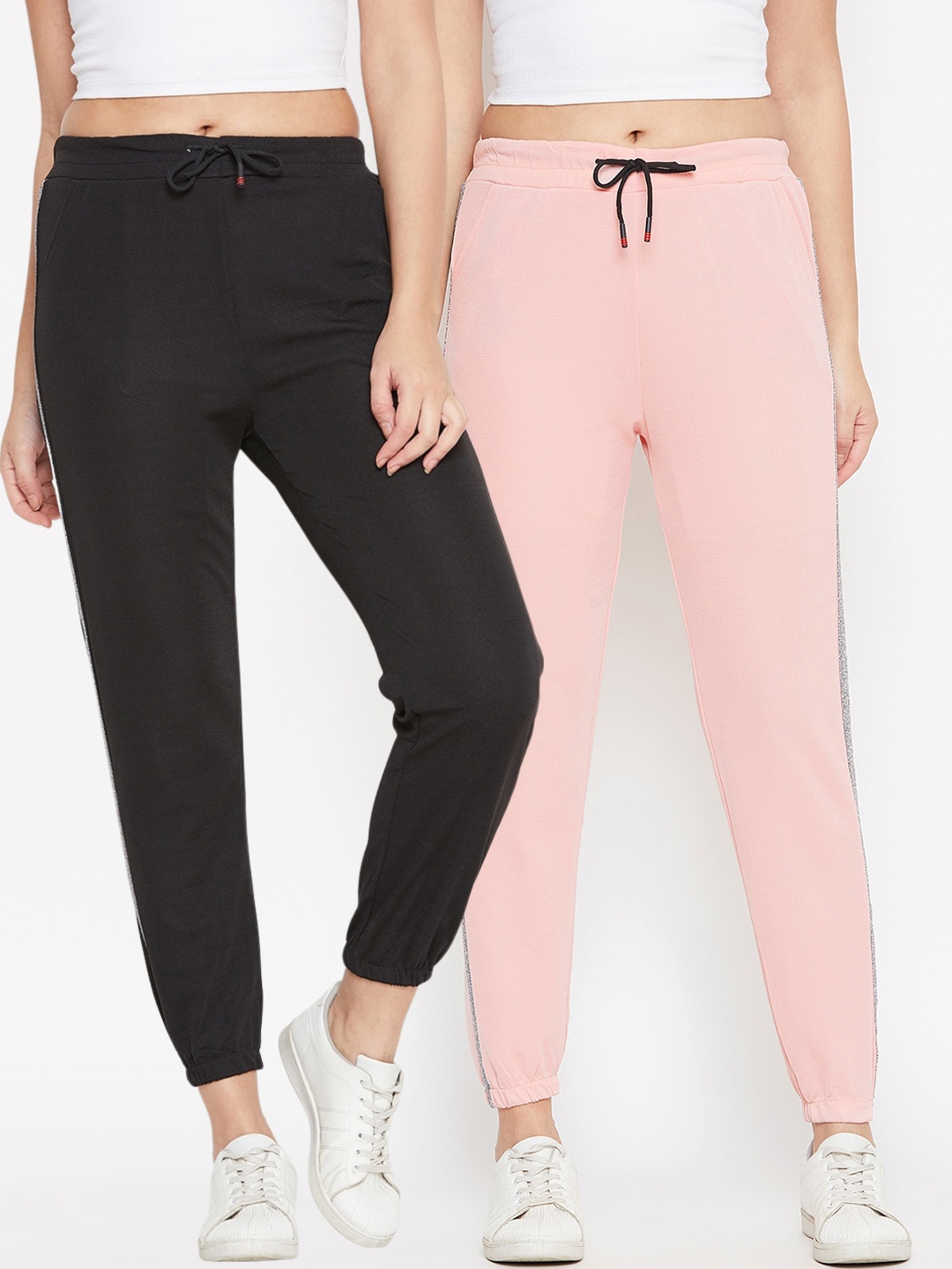 

Camey Women Pack Of 2 Relaxed Easy Wash Joggers, Peach