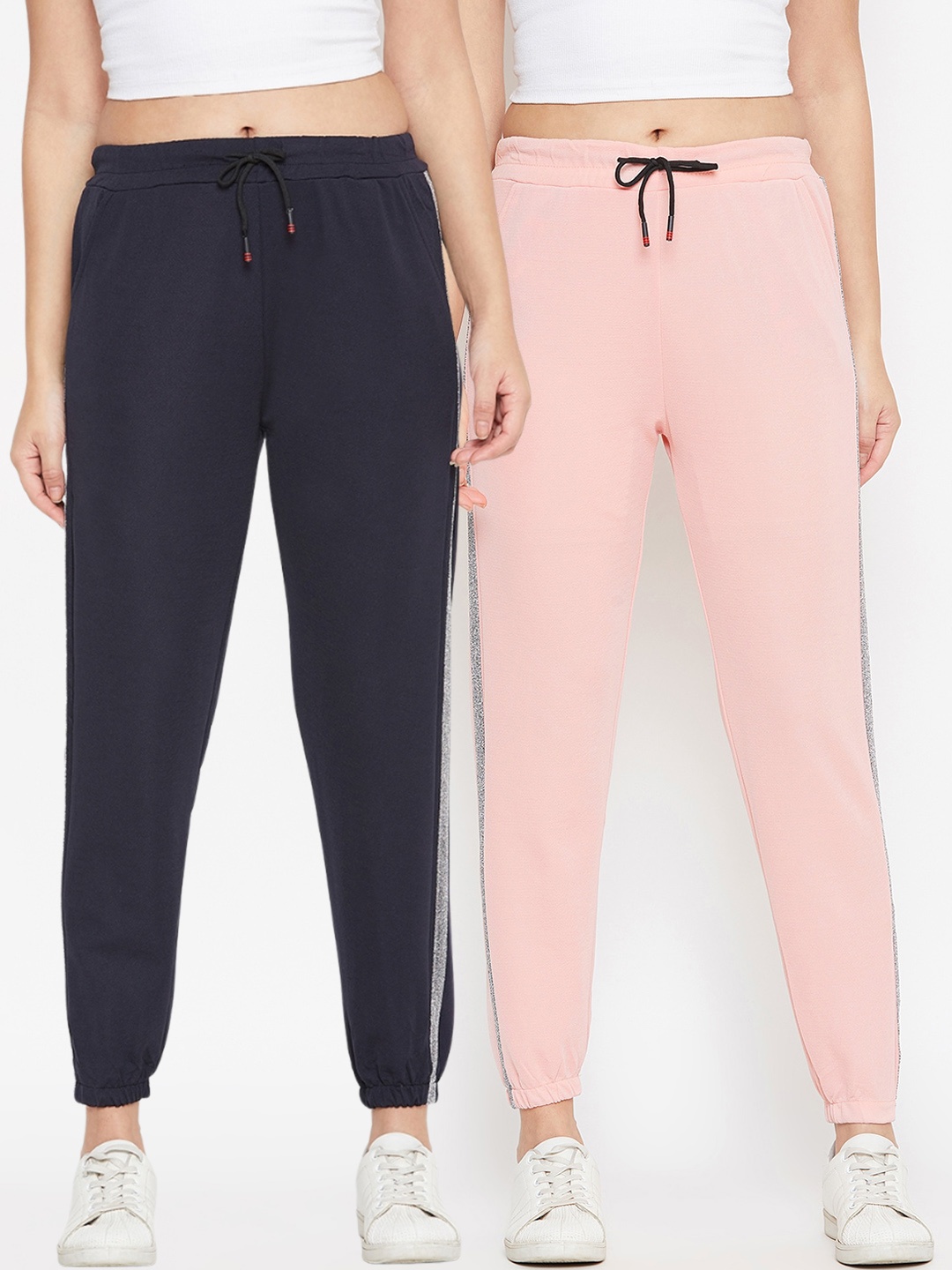 

Camey Women Pack Of 2 Relaxed Easy Wash Joggers, Navy blue