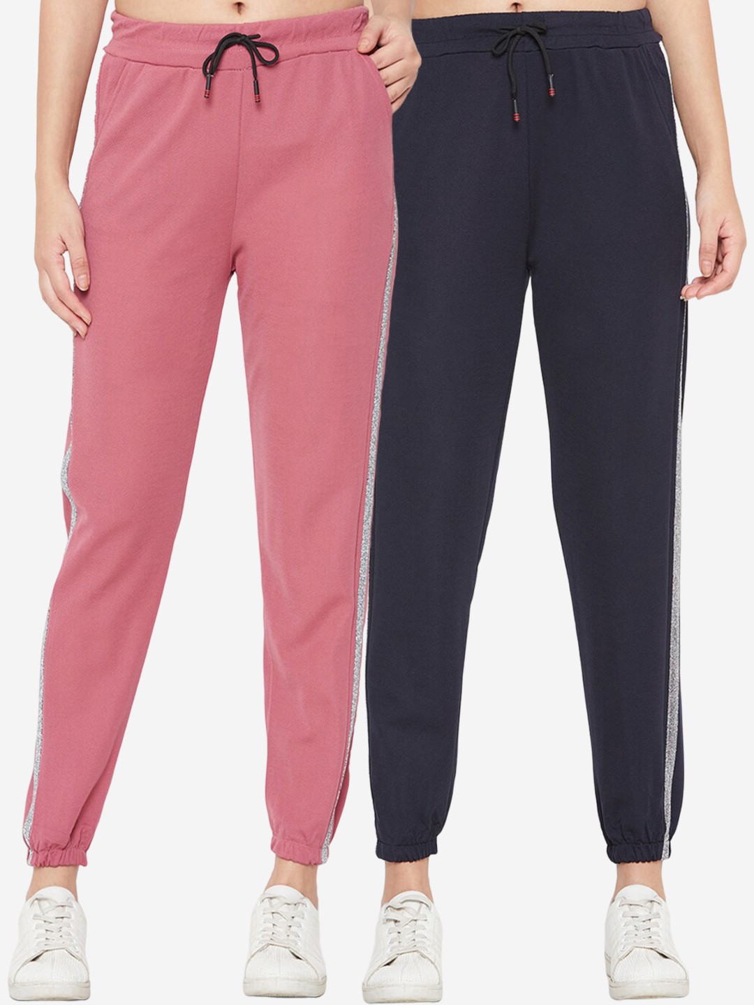 

Camey Women Pack Of 2 Relaxed Easy Wash Joggers, Pink