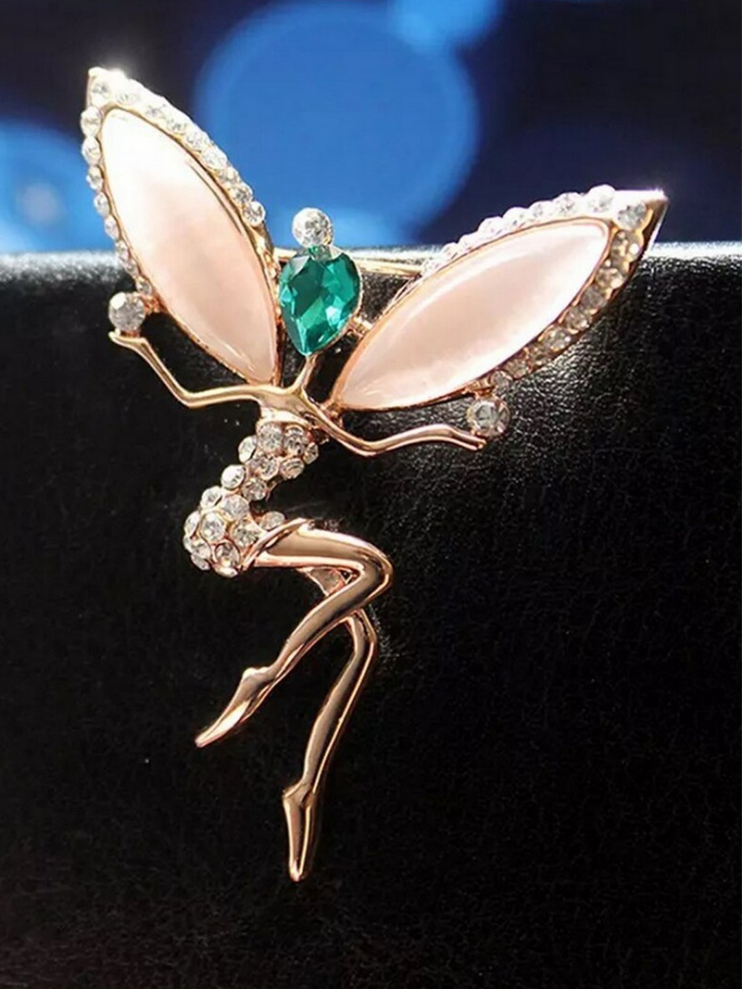 

UNIVERSITY TRENDZ Women Rose Gold-Plated Dragon Fly Design Brooch