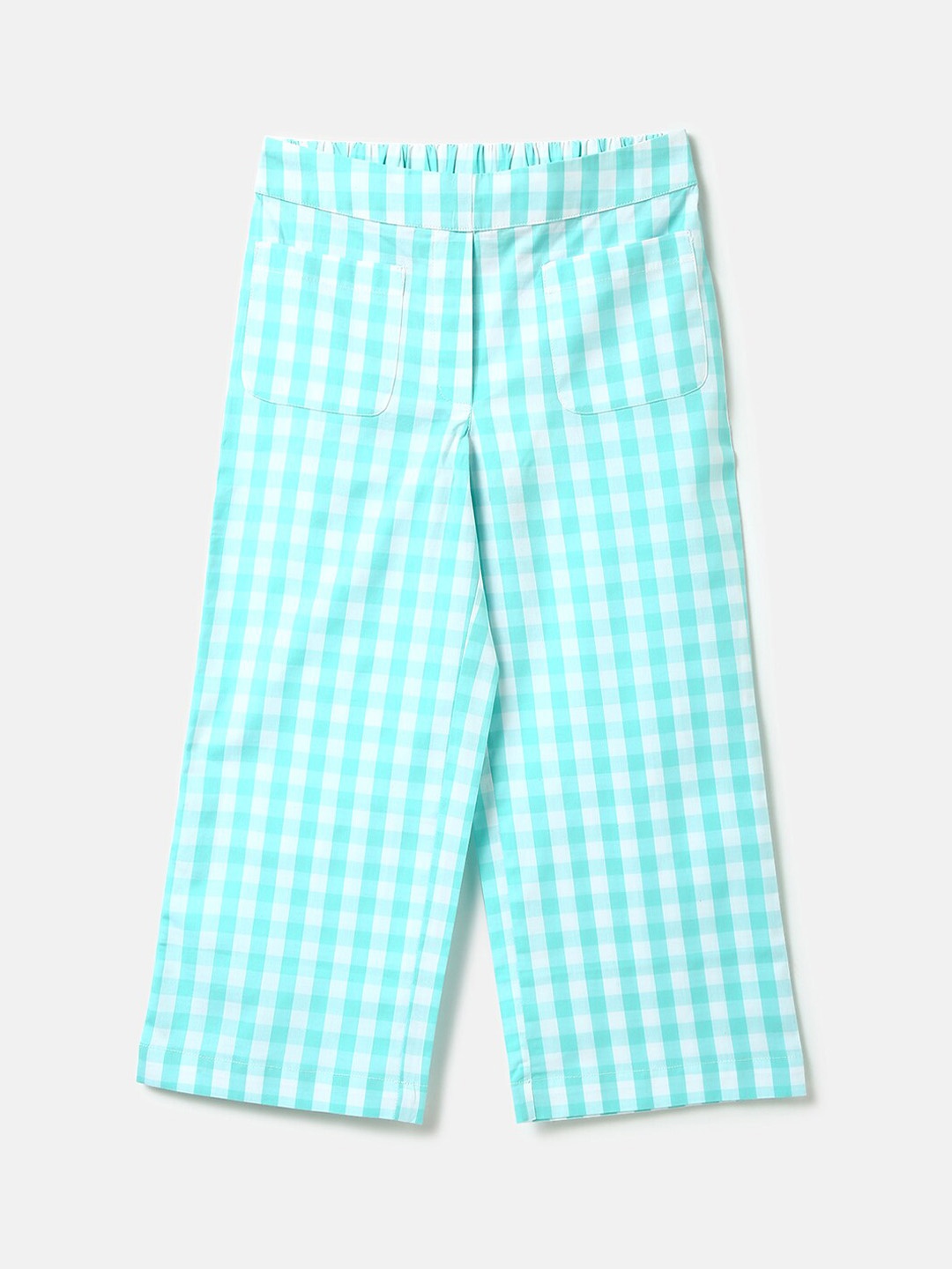 

United Colors of Benetton Kids Girls Checked Culottes Trousers, Green