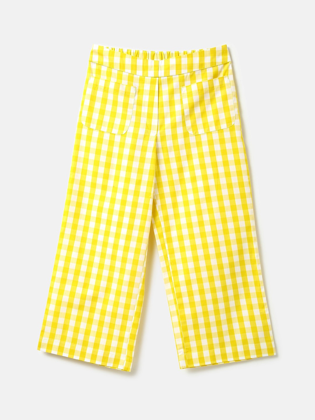 

United Colors of Benetton Girls Cotton Striped Trousers, Yellow