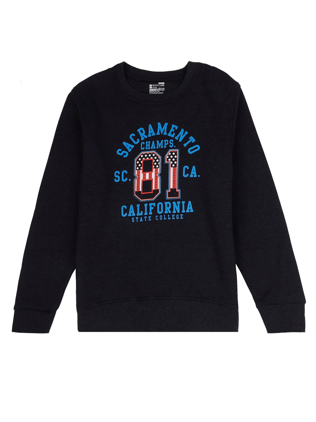 

Bodycare Kids Boys Printed Cotton Sweatshirt, Navy blue